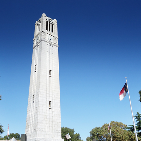 Large white marble tower