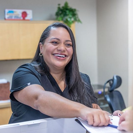 Greensboro sleep team member shaking hands with a patient